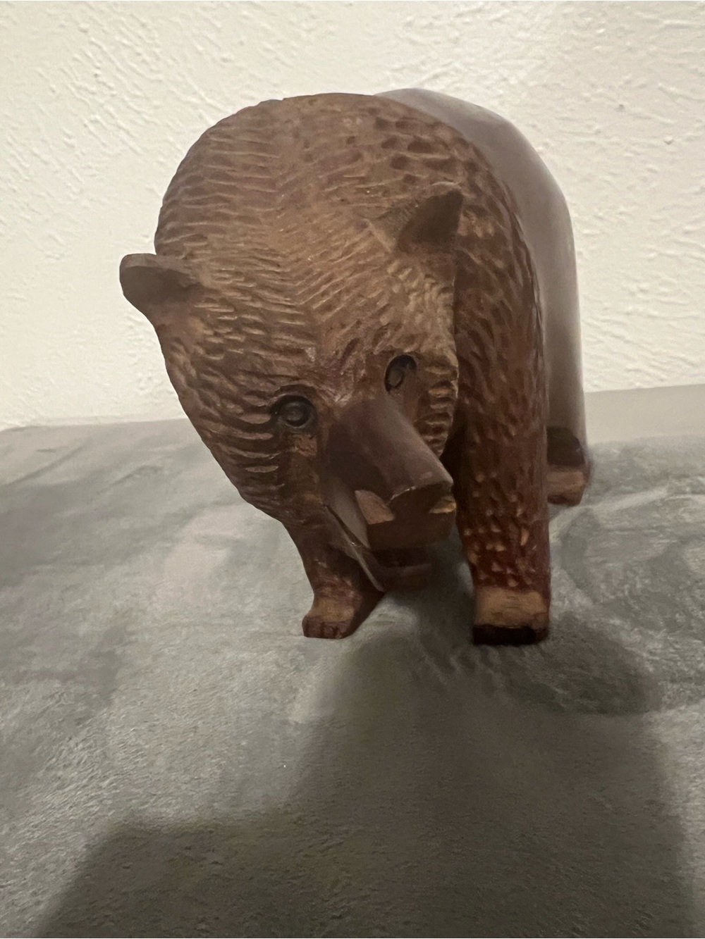 Hand-Carved Wooden Bear Sculpture - Brown - Picture 6 of 8